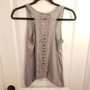 Lace Detailed Back Grey Tank Top Arizona Jeans Co.